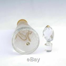 Large Antique French Saint Louis Acid Etched Cameo Glass Perfume Bottle Gilded