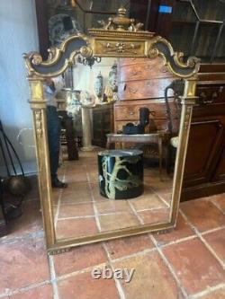 Large French Louis XVI Style Carved Giltwood Mirror