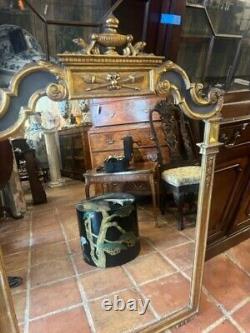 Large French Louis XVI Style Carved Giltwood Mirror