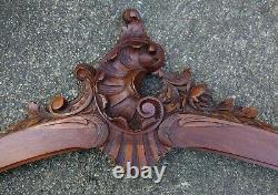Large French, Solid Walnut, Rococo, Louis XV, Acanthus Leaf Furniture Pediment