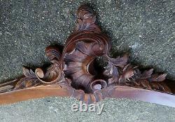 Large French, Solid Walnut, Rococo, Louis XV, Acanthus Leaf Furniture Pediment