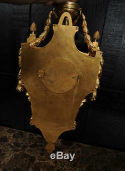 Large Louis XVI Gilt Bronze Antique French Cartel Wall Clock Superb