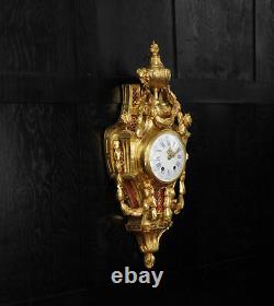 Large Louis XVI Style Antique French Cartel Wall Clock