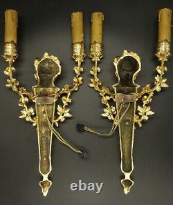 Large Pair Of Sconces Bacchus Louis XVI Style Era 19th Bronze French Antique