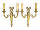 Large Pair Of Sconces Knots Decor Louis Xvi Style Bronze French Antique