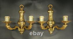 Large Pair Of Sconces Louis XV Style Bronze By Petitot French Antique