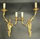 Large Pair Of Sconces Louis Xv Style Bronze French Antique
