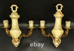 Large Pair Of Sconces Louis XV Style Bronze French Antique