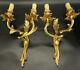 Large Pair Of Sconces Louis Xv Style Era 19th Bronze French Antique