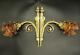 Large Pair Of Sconces, Louis Xvi Style, 1900 Bronze & Glass French Antique
