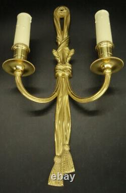 Large Pair Of Sconces Louis XVI Style Bronze Hettier Vincent French Antique