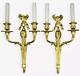 Large Pair Of Sconces Louis Xvi Style Early 1900 Bronze French Antique