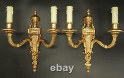 Large Pair Of Sconces Ram Heads Decor Louis XVI Style Bronze French Antique