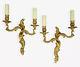 Large Pair Of Sconces Stamped Louis Xv Style Bronze French Antique