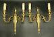 Large Pair Of Sconces Stamped Louis Xvi Style Bronze French Antique