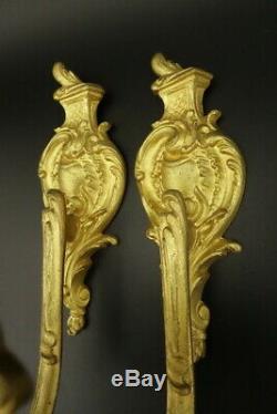 Large Pair Of Tie Backs, Louis XV Style, Era 19th Bronze French Antique