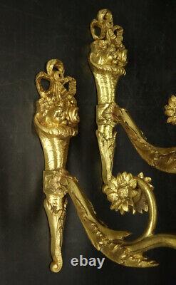 Large Pair Of Tie Backs Louis XVI Style Era 19th Bronze French Antique