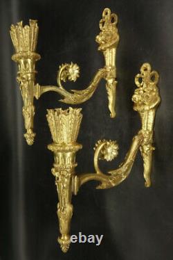 Large Pair Of Tie Backs Louis XVI Style Era 19th Bronze French Antique