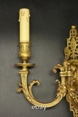 Large Pair Sconces Louis XVI Style Bronze Jollet Colin Paris French Antique