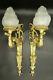Large Pair Sconces, Ram Heads, Louis Xvi Style, 19th Bronze French Antique