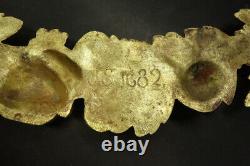 Large Pediment Louis XVI Style 19th Flowers Garland Bronze French Antique