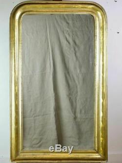 Large antique French Louis Philippe mirror with gilded frame 29½ x 48¾