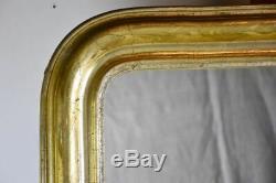 Large antique French Louis Philippe mirror with gilded frame 29½ x 48¾