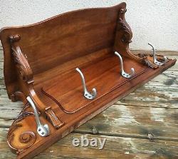 Large antique french early 1900's Louis XV style shelf coat hanger woodwork 19lb