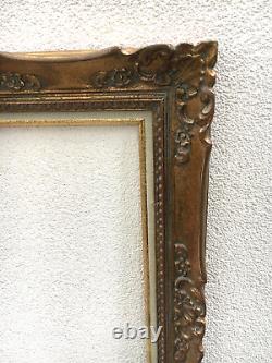 Large antique french picture frame Mid-1900's Louis XV Rocaille golden wood