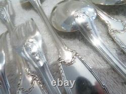 Late 19th c French 950 silver 24p dinner cutlery set E Puiforcat Louis XVI st 30