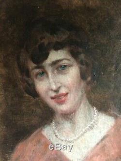 Louis BEROUD (1852-1930) French Impressionist Antique Oil Portrait Woman