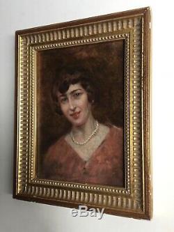 Louis BEROUD (1852-1930) French Impressionist Antique Oil Portrait Woman