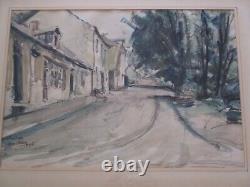 Louis Chervin Antique Painting French France Impressionist Listed Town Street