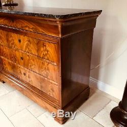Louis Philipe 19th Century French Antique Mahogany Commode/ Chest of Drawers