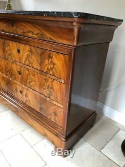 Louis Philipe 19th Century French Antique Mahogany Commode/ Chest of Drawers