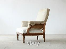 Louis Philippe Square Back Armchair, French 19th Century, for Reupholstery