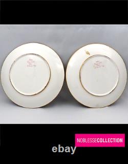 Louis Pierre Malpass Antique 1870 Pair Of French Porcelain Plates Japanese Style