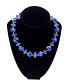 Louis Rousselet Antique French Blue Swirl Poured Glass Necklace Choker France 16