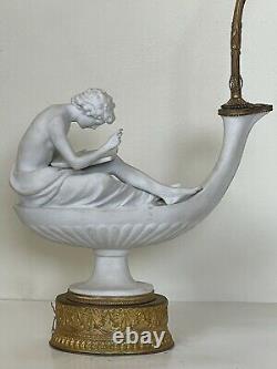 Louis Simon Bizolt French Antique Porcelain Bronze Table Lamp Old Neoclassical