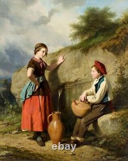 Louis Simon Lassalle (French, 1810-1870) oil painting antique
