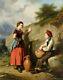 Louis Simon Lassalle (french, 1810-1870) Oil Painting Antique