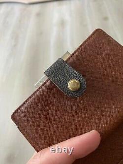 Louis Vuitton French Kisslock Clasp Monogram Leather Vintage Brown Wallet 1