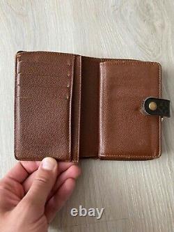 Louis Vuitton French Kisslock Clasp Monogram Leather Vintage Brown Wallet Purse