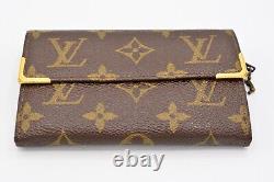 Louis Vuitton Vintage Coin Wallet Monogram Canvas French Brown Zipper Authentic
