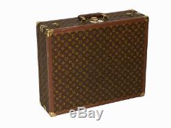 Louis Vuitton monogram suitcase trunk open by center, square handle