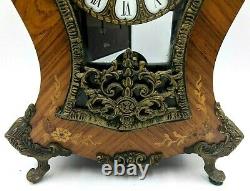 Louis XIV style French boulle/tortoiseshell inlaid mantel clock