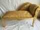 Louis Xv Arm Chair French Style Bench Vintage Furniture Gold Satin