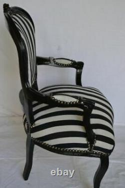 Louis XV Arm Chair French Style Chair Vintage Black And White