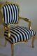 Louis Xv Arm Chair French Style Chair Vintage Black And White Gold Wood