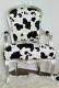 Louis Xv Arm Chair French Style Chair Vintage Cow Velvet